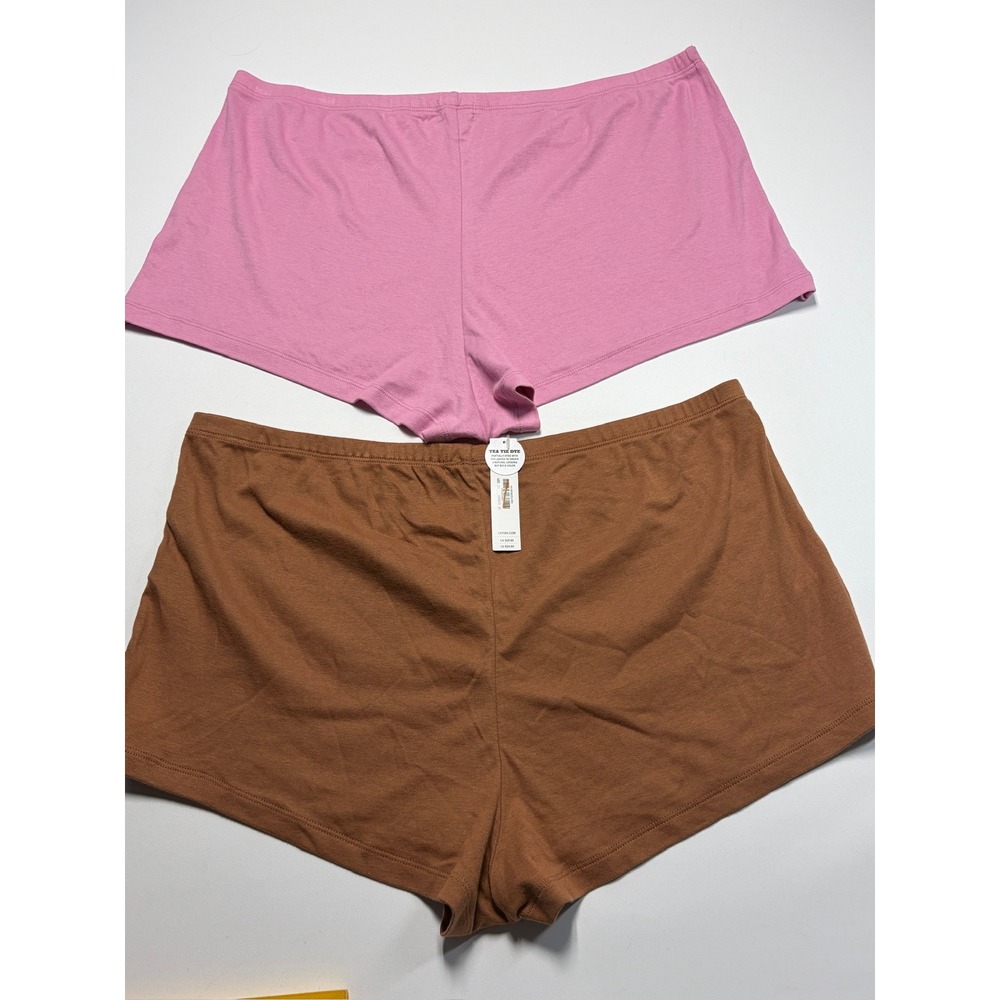 Victoria's Secret PINK Women's XL Cotton Pajama Shorts Pink Brown NWT two pair